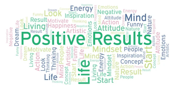 Positive Results word cloud, made with text only