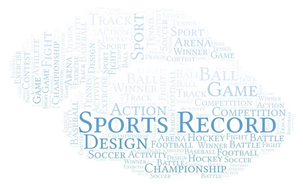 Sports Record word cloud. Made with text only.