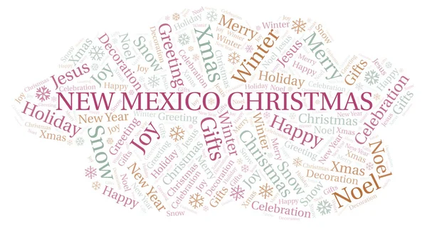 New Mexico Christmas word cloud. Wordcloud made with text only.