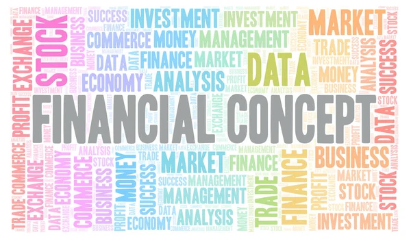 Concept Financier Nuage Mots Wordcloud Fait Avec Texte Seulement — Photo