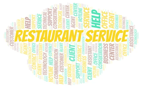 Restaurant Service Mot Nuage Wordcloud Fait Avec Texte Seulement — Photo