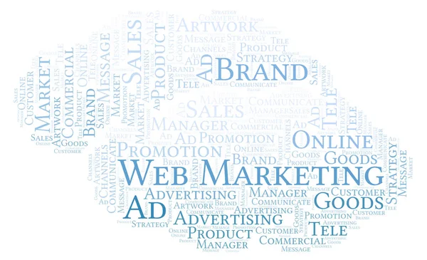 Nuvem Palavras Com Texto Web Marketing Wordcloud Feito Apenas Com — Fotografia de Stock