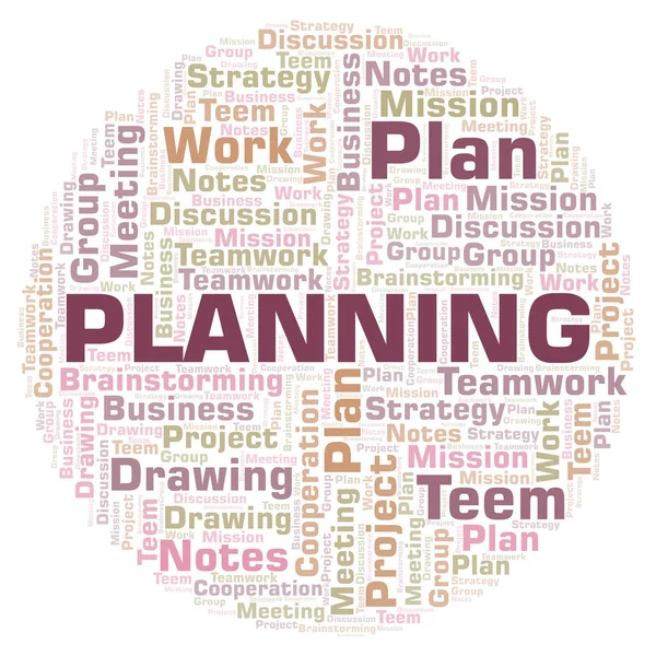 Planning Word Cloud Wordcloud Made Text Only — Stock Photo, Image