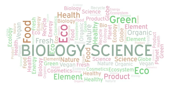 Biologia Nuvem Palavras Ciência Wordcloud Feito Apenas Com Texto — Fotografia de Stock