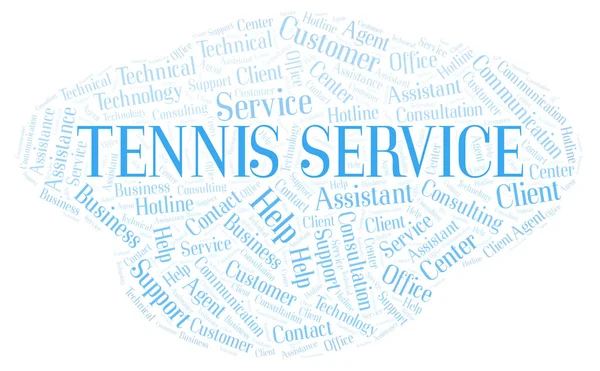 Tennis Service Word Cloud Wordcloud Gemaakt Met Alleen Tekst — Stockfoto