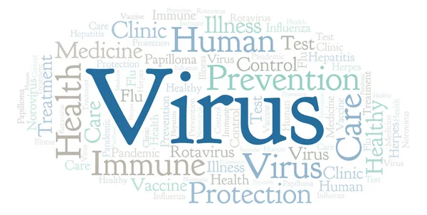 Virus Word Cloud Gjorda Med Endast Text — Stockfoto