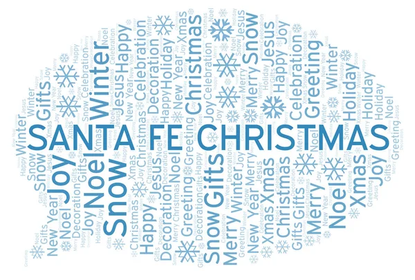Santa Fe Christmas word cloud. Wordcloud made with text only.