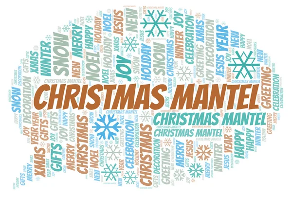 Boże Narodzenie Mantel Słowo Cloud Projekt Wykonany Tylko Tekst — Zdjęcie stockowe