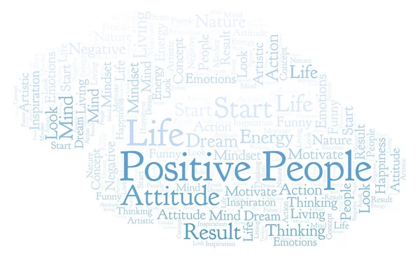 Positive People Nube Palabras Hecha Solo Con Texto — Foto de Stock