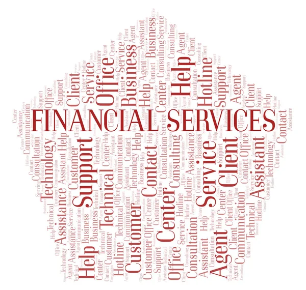 Servicios Financieros Palabra Nube Wordcloud Hecho Solo Con Texto — Foto de Stock