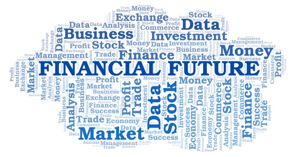 Finanzielle Zukunft Word Cloud Wordcloud Nur Mit Text — Stockfoto