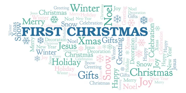 First Christmas word cloud. Wordcloud made with text only.