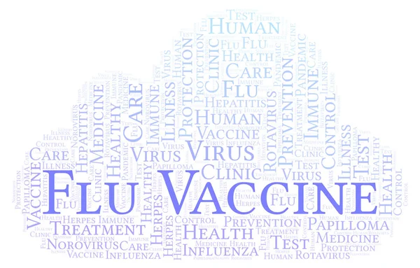 Σύννεφο Λέξεων Εμβόλιο Γρίπης Γίνεται Κείμενο Μόνο — Φωτογραφία Αρχείου