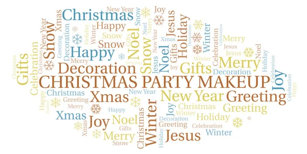 Christmas Party Makeup word cloud. Wordcloud made with text only.