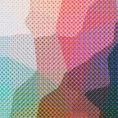 Arka kırmızı, mavi, kahverengi ve siyah noktalar kare plan çizimi