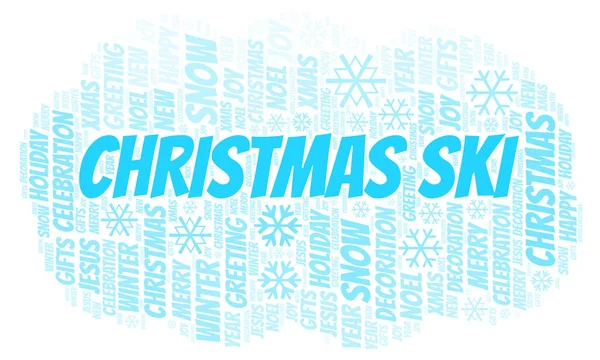 Christmas Ski Word Cloud Wordcloud Made Text Only — Stock Photo, Image