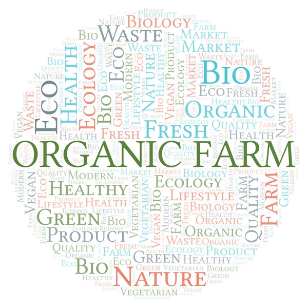 Organic Farm Word Cloud Wordcloud Текстом — стоковое фото