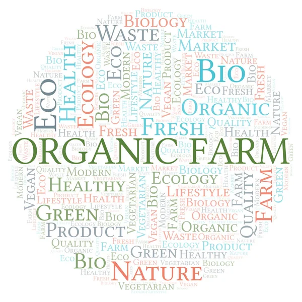 Organic Farm Palabra Nube Wordcloud Hecho Con Texto Solamente — Foto de Stock