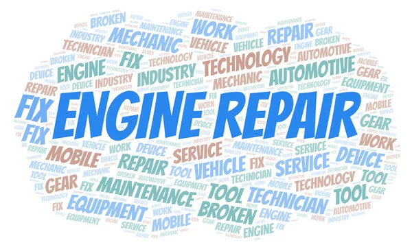 Motor Reparera Word Cloud Wordcloud Gjorda Med Endast Text — Stockfoto