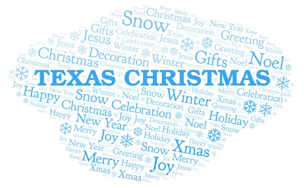 Texas Christmas Word Cloud Wordcloud Made Text Only — Stock Photo, Image