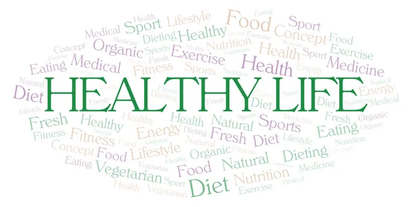Healthy Life Word Cloud Wordcloud Made Text Only — Stock Photo, Image