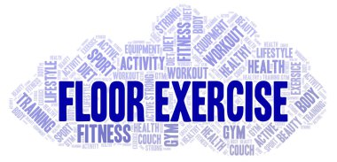 Kat egzersiz kelime bulutu. Yalnızca metin ile yapılan Wordcloud.