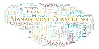 Yönetim danışmanlık kelime bulutu, yalnızca metin ile yapılan