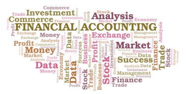 Finansal muhasebe word bulut, yalnızca metin ile yapılan wordcloud.