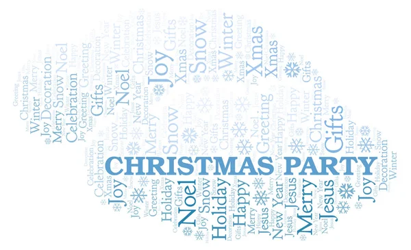 Nube Palabras Fiesta Navidad Wordcloud Hecho Solo Con Texto — Foto de Stock