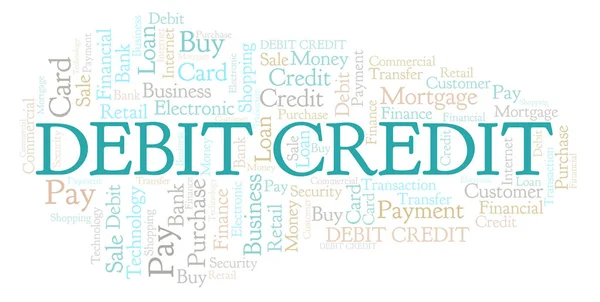 Debit Credit Word Cloud Wordcloud Made Text Only — Stock Photo, Image