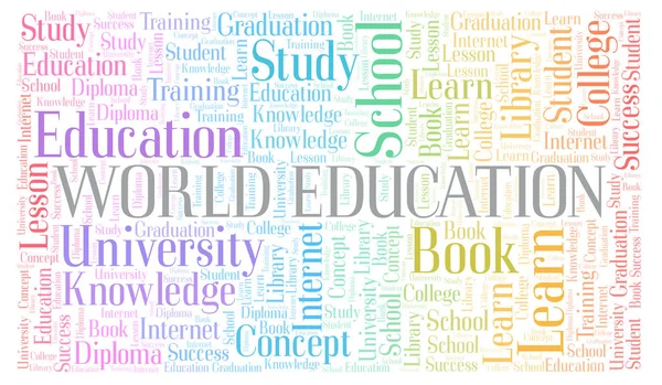 World Education Nube Palabras Nube Palabras Hecha Solo Con Texto — Foto de Stock