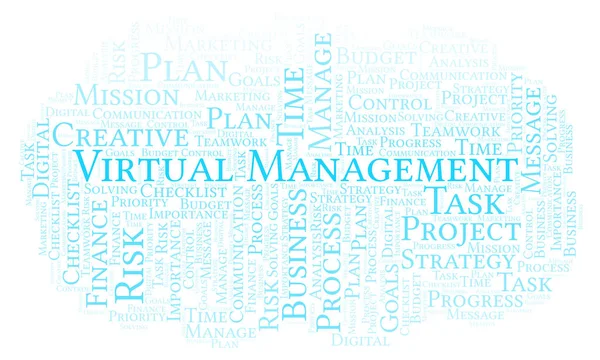 Virtuelle Management Word Wolke Nur Mit Text — Stockfoto