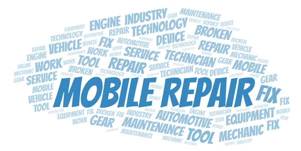 Mobile Reparera Word Cloud Wordcloud Gjorda Med Endast Text — Stockfoto