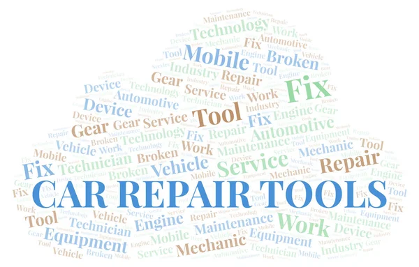 Auto Repair Tools Word Cloud Wordcloud Gemaakt Met Alleen Tekst — Stockfoto