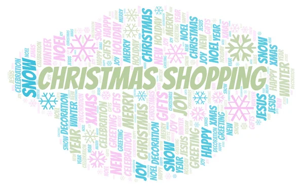 Christmas Shopping Word Cloud Wordcloud Made Text Only — Stock Photo, Image