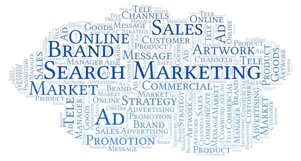 Ordet Moln Med Text Search Marketing Wordcloud Gjorda Med Endast — Stockfoto