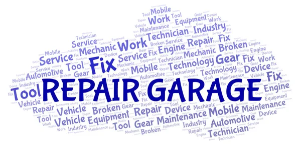 Reparera Garage Word Cloud Wordcloud Gjorda Med Endast Text — Stockfoto