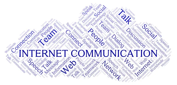 Internetová Komunikace Slovo Mrak Wordcloud Pouze Text — Stock fotografie