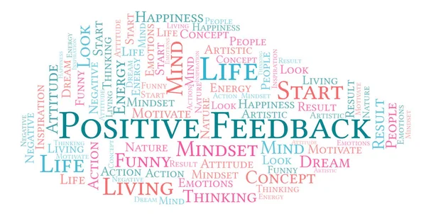 Positives Feedback Wortwolke Nur Mit Text — Stockfoto