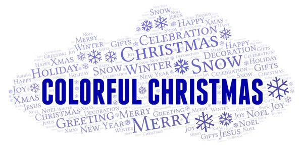 Colorful Christmas Word Cloud Wordcloud Made Text Only — Stock Photo, Image