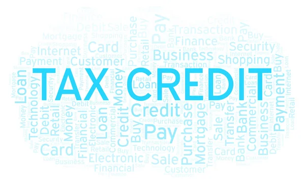Tax Credit Word Cloud Wordcloud Gemaakt Met Alleen Tekst — Stockfoto