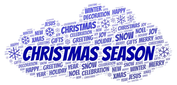 Christmas Season Word Cloud Wordcloud Made Text Only — Stock Photo, Image