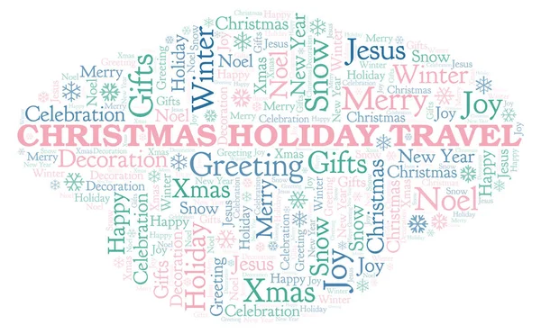 Karácsonyi Nyaralás Szó Felhő Wordcloud Készült Csak Szöveg — Stock Fotó