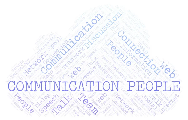 Comunicazione Gente Parola Cloud Wordcloud Realizzato Solo Con Testo — Foto Stock