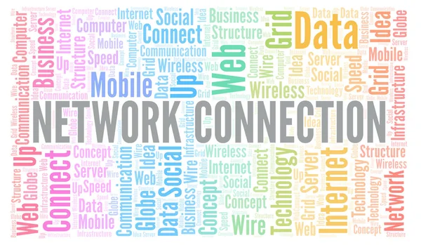 Network Connection word cloud. Word cloud made with text only.