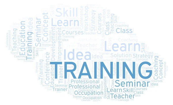 Training Word Cloud Wordcloud Yang Dibuat Dengan Teks Saja — Stok Foto