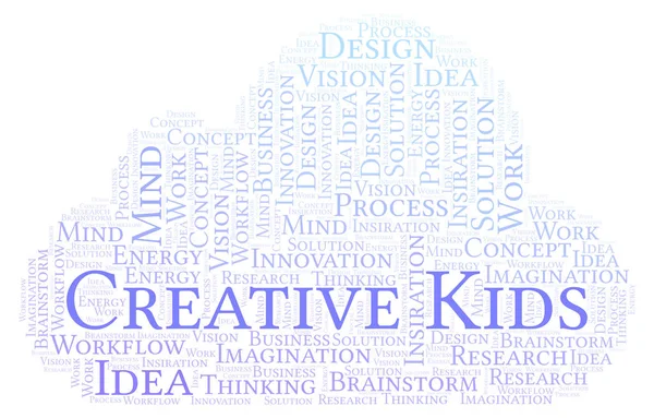 Creatieve Kids Woord Wolk Gemaakt Met Alleen Tekst — Stockfoto