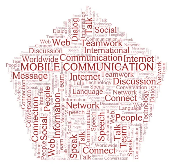 Comunicazione Mobile Parola Cloud Wordcloud Realizzato Solo Con Testo — Foto Stock