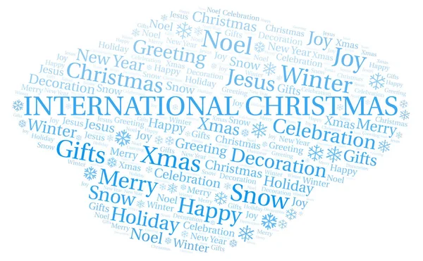 Uluslararası Noel Kelime Bulutu Yalnızca Metin Ile Yapılan Wordcloud — Stok fotoğraf