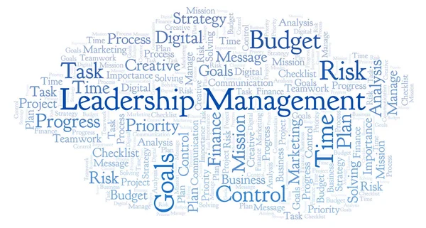 Leadership Management Nuvem Palavras Feita Apenas Com Texto — Fotografia de Stock